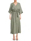 Renee C Women's Belted Midi Dress In Sage