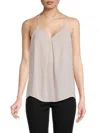 Renee C Women's V Neck Racerback Top In Beige