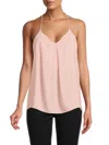 Renee C Women's V Neck Racerback Top In Blush