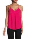 Renee C Women's V Neck Racerback Top In Magenta