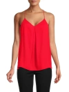 Renee C Women's V Neck Racerback Top In Red