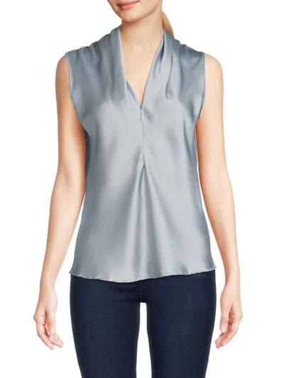 RENEE C WOMEN'S V-NECK SATIN TOP