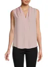 Renee C Women's V Neck Sleeveless Blouse In Blush