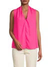 Renee C Women's V Neck Sleeveless Blouse In Fuchsia