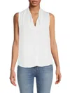 Renee C Women's V Neck Sleeveless Blouse In Ivory