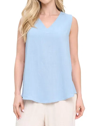 Renee C Women's V-neck Sleeveless Top In Blue