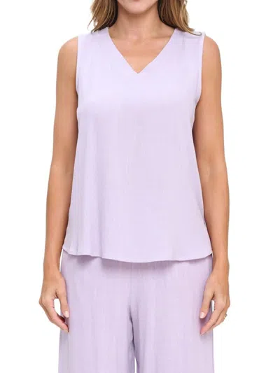 Renee C Women's V-neck Sleeveless Top In Lavender