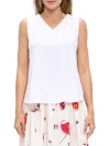Renee C Women's V-neck Sleeveless Top In White