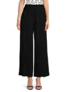 Renee C Women's Wide Leg Linen Blend Pants In Black