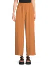 Renee C Women's Wide Leg Linen Blend Pants In Maple