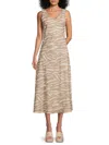 Shop Renee C Women's Zebra Print Midi Dress In Ivory Taupe