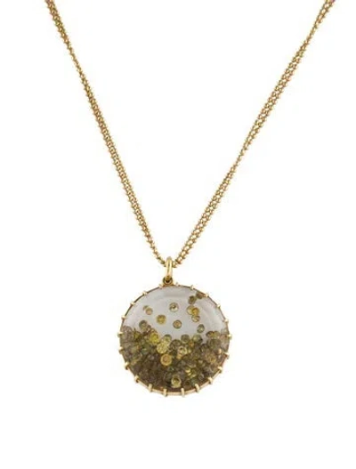 Pre-owned Renee Lewis 18k Diamond Shaker Pendant Necklace, 16" In Transparent