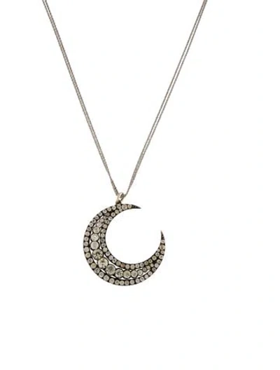 Pre-owned Renee Lewis Crescent Pendant Necklace, 18" In Multi