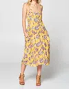 Reneec. Boho Paisley Button Down Dress In Yellow