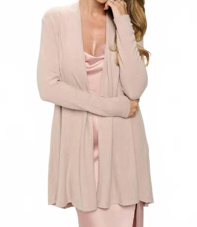 Reneec. Brushed Knit Draped Cardigan With Cashmere Feel In Taupe In Gray