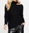 Reneec. Cold Shoulder Turtleneck Sweater In Black In Black