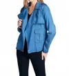 Reneec. Long Sleeve Denim Blazer With Pockets In Blue