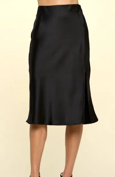 Reneec. Solid Satin Skirt In Black