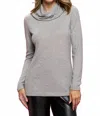 Reneec. Turtleneck Tunic Top In Grey In Multi