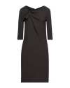 Renette Kurras Woman Midi Dress Dark Brown Size 8 Viscose, Polyamide, Elastane In Brown