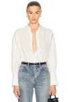 Renggli Boxy Long Sleeve Button Up Top In Bone