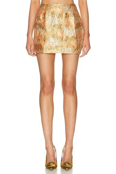Renggli Brocade Mini Skirt In Gold
