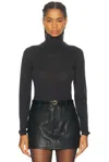 Renggli Cashmere Silk Fitted Turtleneck Sweater In Black