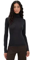 Renggli Cashmere Silk Fitted Turtleneck Top Midnight In Blue