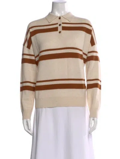 Pre-owned Renggli Cashmere Striped Sweater In Neutral