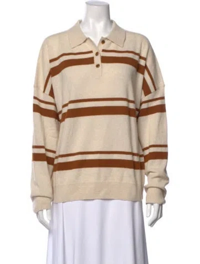 Pre-owned Renggli Cashmere Striped Sweater In Neutral
