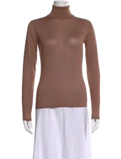 Pre-owned Renggli Cashmere Turtleneck Sweater In Brown