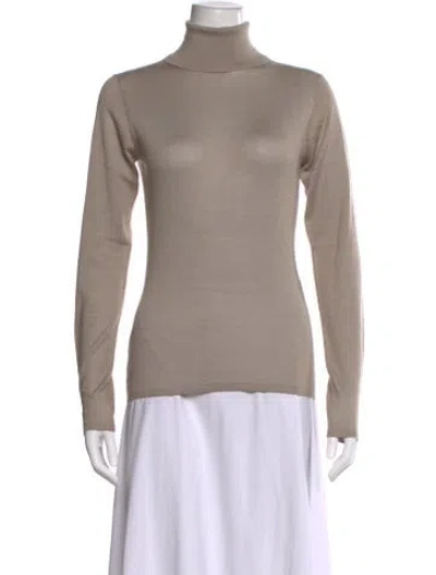 Pre-owned Renggli Cashmere Turtleneck Sweater In Neutral