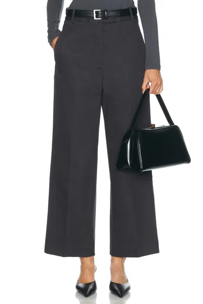 Renggli Cotton Sateen Relaxed Trouser In Onyx