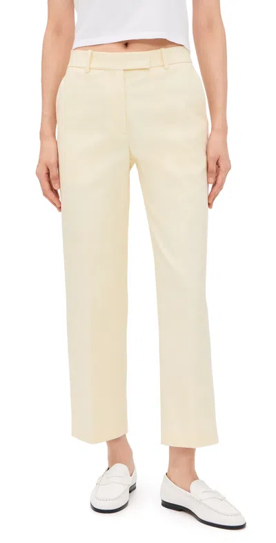 Renggli Cotton Twill Tailored Trousers Buttercream In Yellow