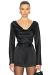 Renggli Cowl Neck Top In Black