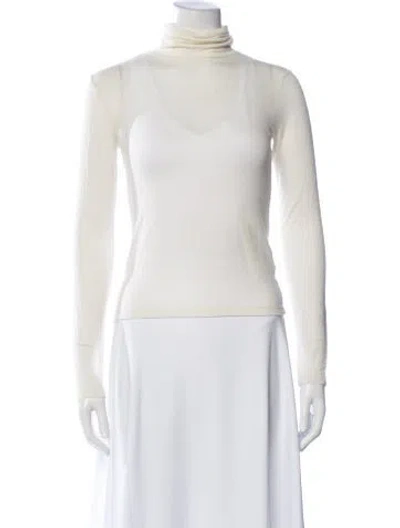 Pre-owned Renggli Crew Neck Long Sleeve Top In White
