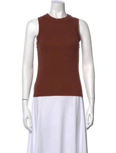 Pre-owned Renggli Crew Neck Sleeveless Top In Brown