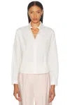 RENGGLI CROPPED LONG SLEEVE BUTTON UP TOP