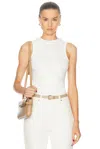 Renggli High Neck Tank Top In Off White
