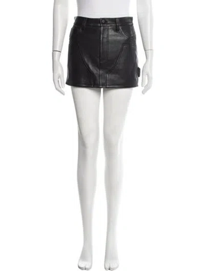Pre-owned Renggli Lamb Leather Mini Skirt In White