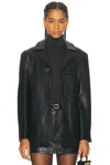 Renggli Leather Blazer In Black