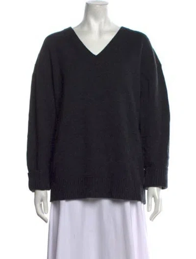 Pre-owned Renggli Merino Wool V-neck Sweater In Black