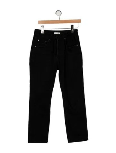 Pre-owned Renggli Mid-rise Straight Leg Jeans In Black