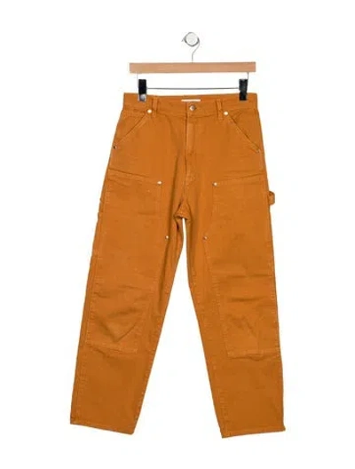 Pre-owned Renggli Mid-rise Straight Leg Jeans In Orange