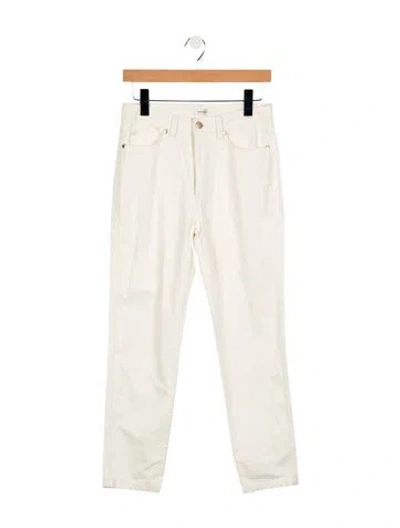 Pre-owned Renggli Mid-rise Straight Leg Jeans In White