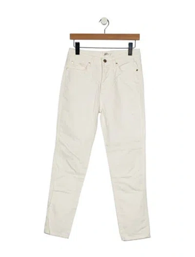 Pre-owned Renggli Mid-rise Straight Leg Jeans In White