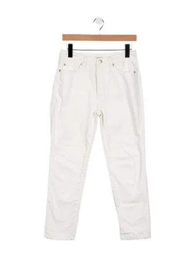 Pre-owned Renggli Mid-rise Straight Leg Jeans In White