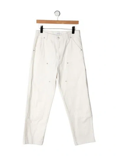 Pre-owned Renggli Mid-rise Straight Leg Jeans In White