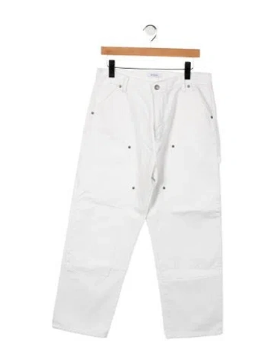Pre-owned Renggli Mid-rise Straight Leg Jeans In White