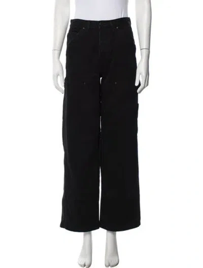 Pre-owned Renggli Mid-rise Wide Leg Jeans In Black